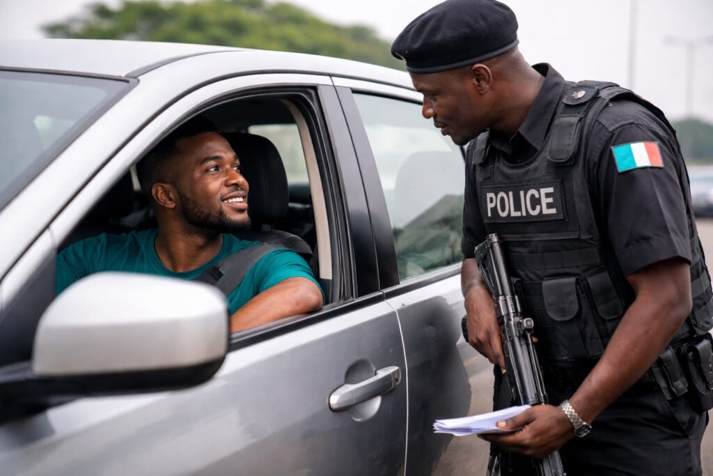 nigerian police checkpoint motorist